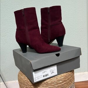 LOFT Women's Burgundy Heeled Boots